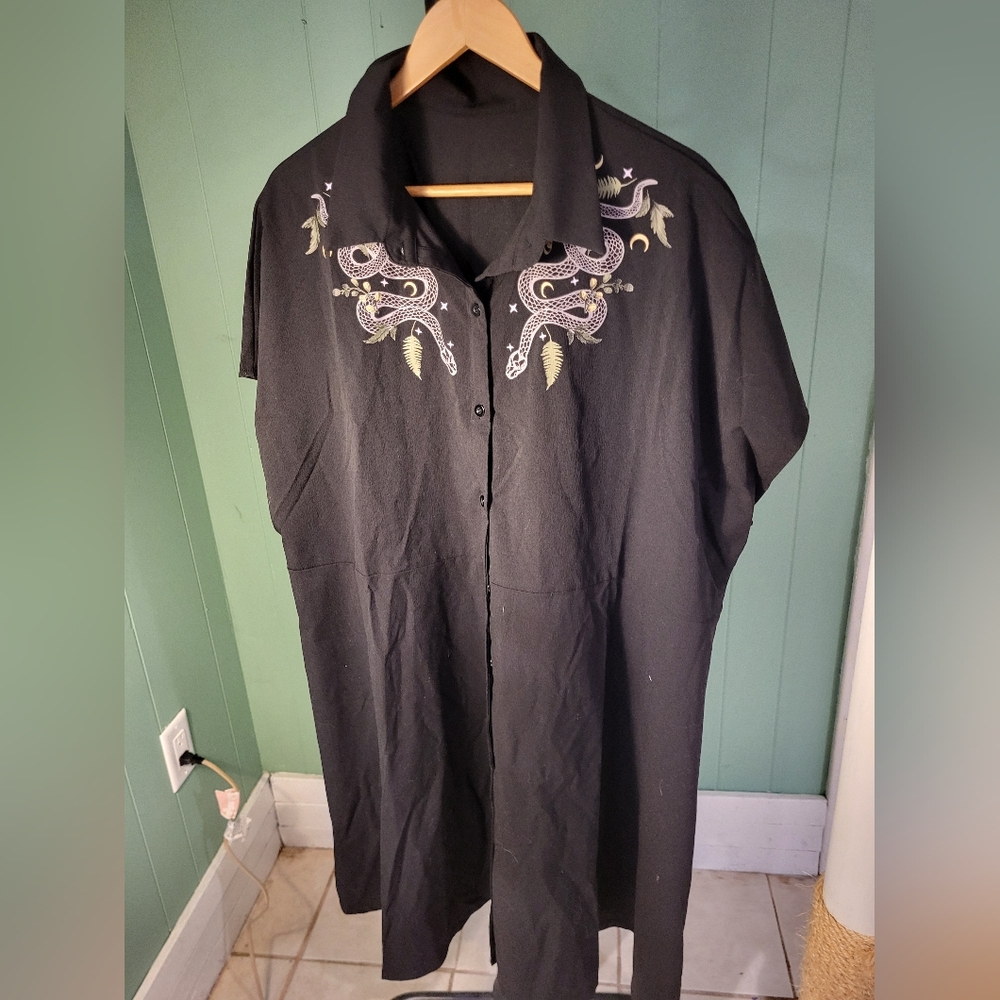 NWT Dress/Jacket Snake Embroidery, Oversized, Unisex Kimono Goth Punk, Grunge